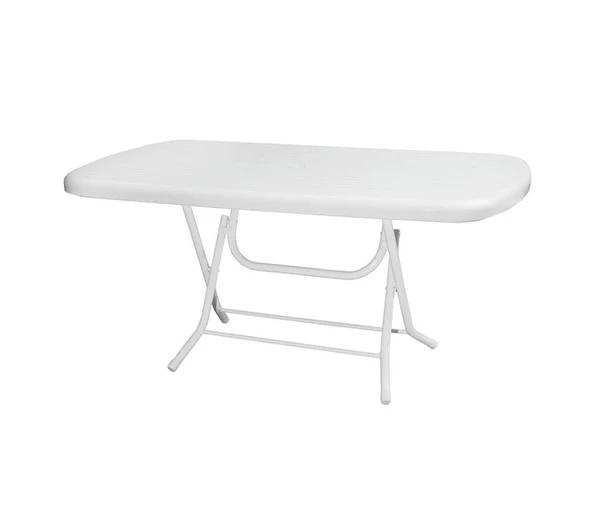 Omnipazar MT-GFM230 Prima Grande Plastik Dikdörtgen Bahçe Balkon Masa 90x160 cm Beyaz ürün görseli 1