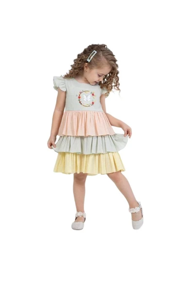 Kız Çocuk Fırfırlı Elbise BGL-ST04443 ürün görseli 1