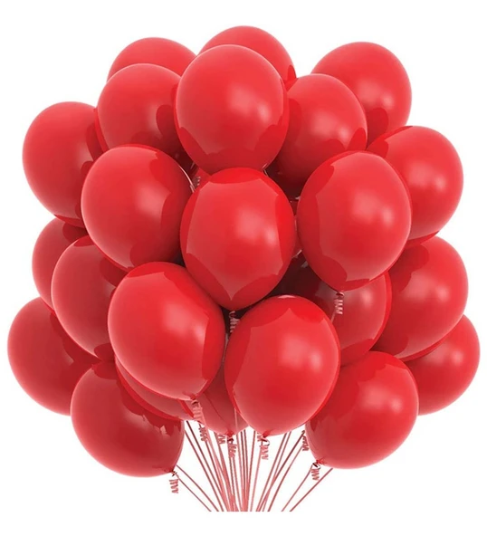 PASTEL BALON KIRMIZI 50 ADET ürün görseli 1