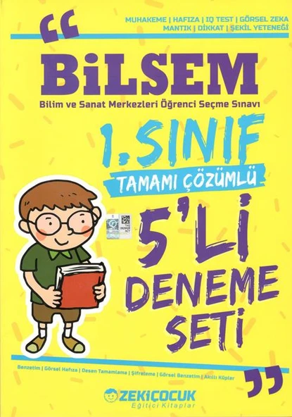 1.Sınıf Bilsem Tamamı Çözümlü 5 li Deneme Seti Zeki Çocuk ürün görseli 1