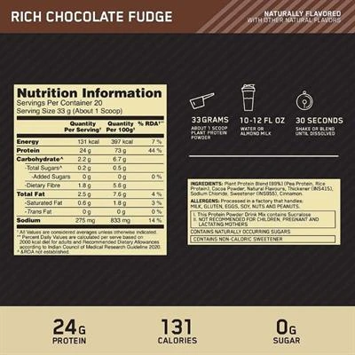 Optimum Gold Standard Plant Protein 684 Gr - Resim 3