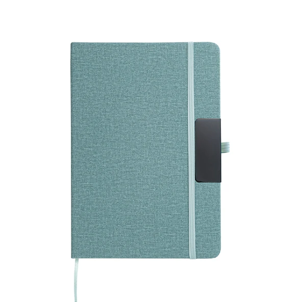 hermo Deri Çizgili Defter: Ivory Sayfalar, Siyah Detaylar 14,5 x 21 cm Mavi ürün görseli 1