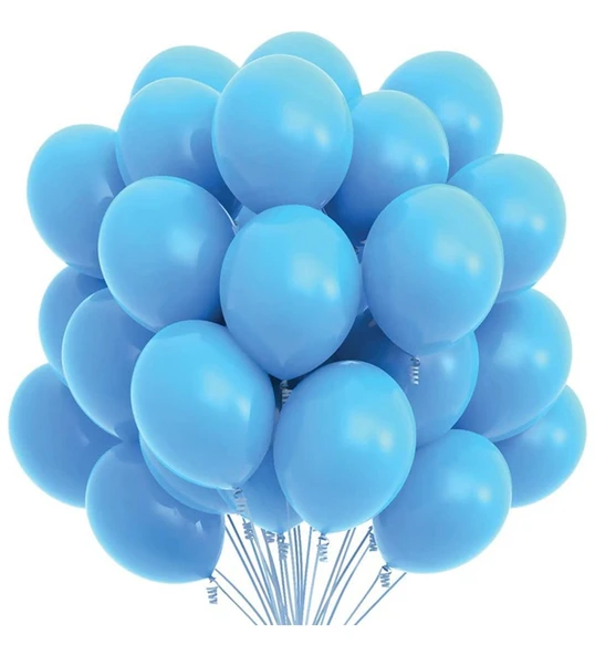 PASTEL BALON MAVİ 50 ADET ürün görseli 1