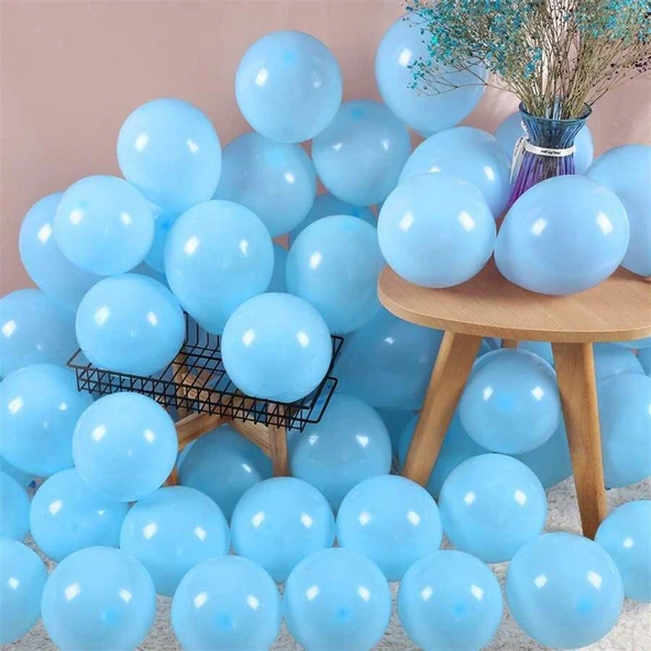 PASTEL BALON MAVİ 50 ADET - Resim 3