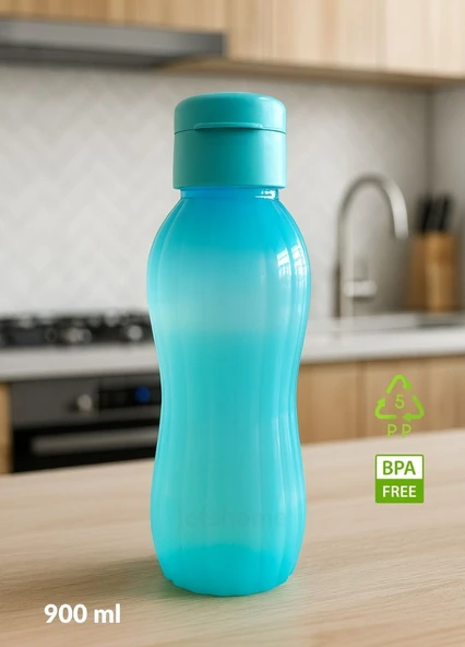 Su Şişesi Sızdırmaz Kapak Okul Matarası BPA Free Suluk Orta Boy Kokusuz Matara Mavi 900 ml ürün görseli 1