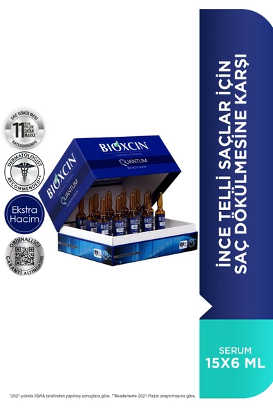 Bioxcin Quantum Saç Güçlendirici Serum 15 x 6 ml ürün görseli 1