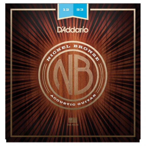 DAddario NB1253 Nikel Bronz Akustik Gitar Teli (12-53) ürün görseli 1