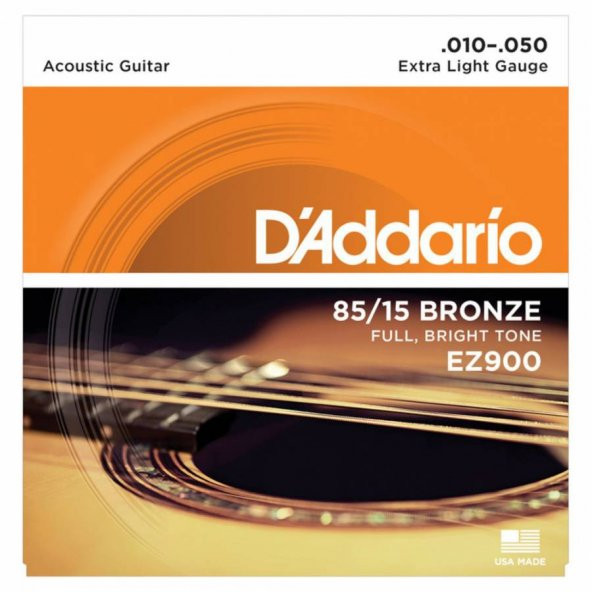 DAddario EZ900 85/15 Bronze Akustik Gitar Teli (010-050) ürün görseli 1