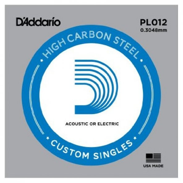 DAddario PL012 Tek Elektro ve Akustik Gitar Teli (012) ürün görseli 1