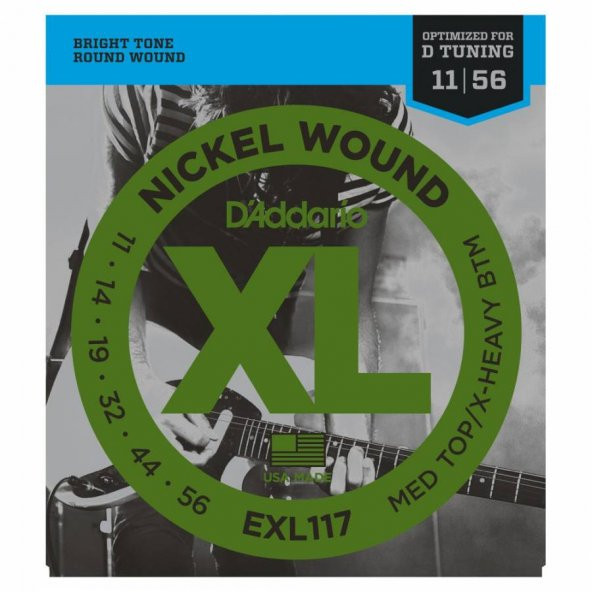 DAddario EXL117 Drop D Elektro Gitar Teli (011-056) ürün görseli 1