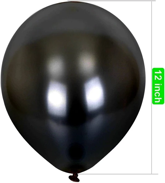 METALİK BALON SİYAH 50 ADET - Resim 3