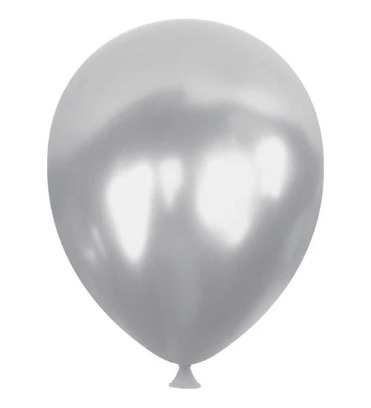 METALİK BALON GÜMÜŞ 50 ADET - Resim 2