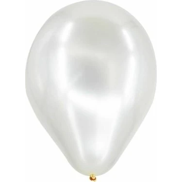 METALİK BALON BEYAZ 50 ADET - Resim 2
