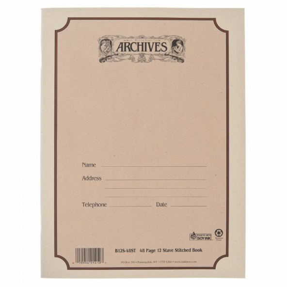 DADDARIO B12S48ST NOTA DEFTERİ ARCHIVES 12 SATIR 48 SAYFA ürün görseli 1