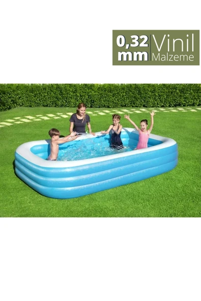 Jumbo Boy Deluxe Dikdörtgen Şişme Aile Havuzu -54009 305x183x56cm ürün görseli 1