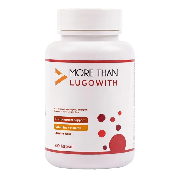 Lugowith Multimineral/Multivitamin 60 Kapsül (7 mineral, 6 vitamin, Kuersetin, L-tirozin) ürün görseli 1