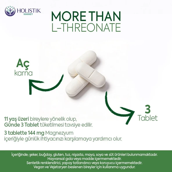 Magnezyum L-Threonate 90 Tablet (L-Treonat) - Resim 3