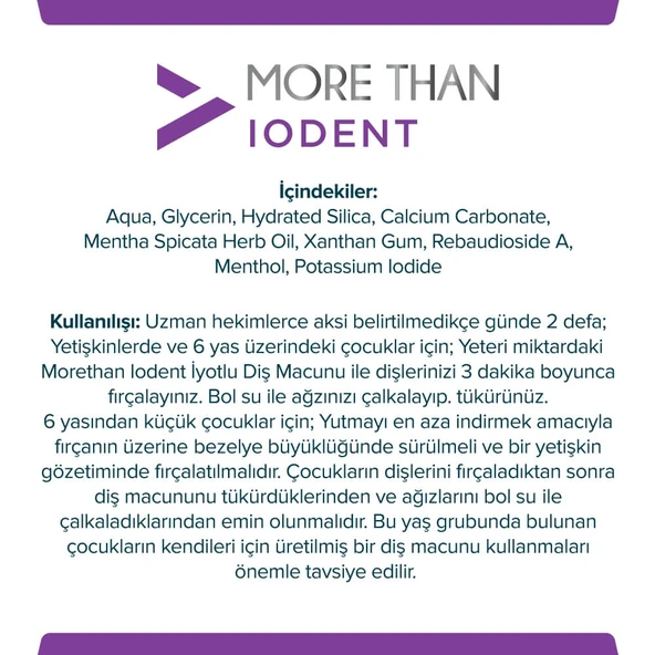 More Than Iodent Diş Macunu 100 gr - Resim 2