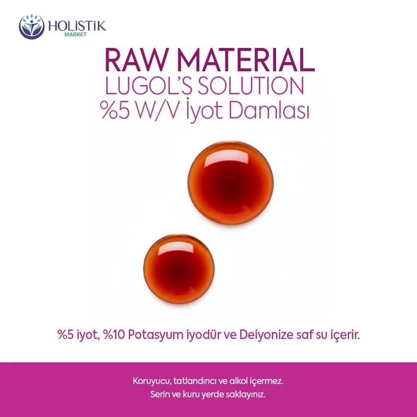 Raw Material Lugol's Solution İyot %5 20 ml Damla - Resim 4