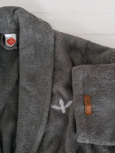 Cotton box Tek Bornoz Wellness Forest s/m  Antrasit - Resim 2
