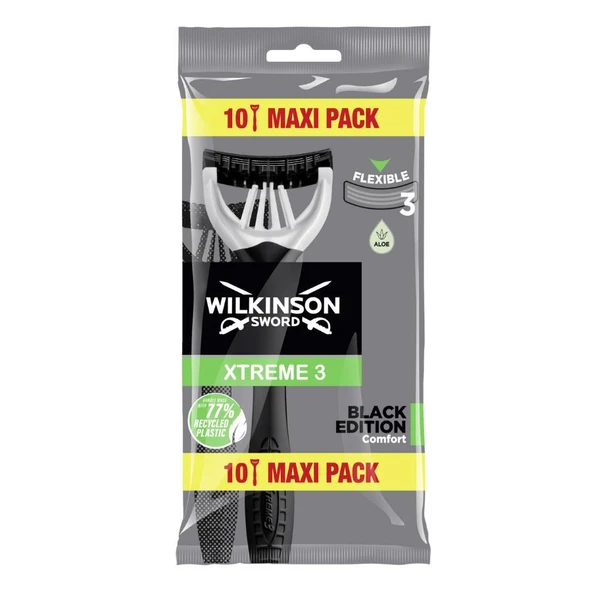 Wilkinson Erkek Kullan At Tıraş Bıçağı – Extreme 3 Black Edition 10’lu Paket ürün görseli 1