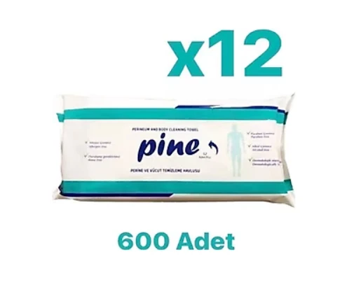 Pine Vücut Temizleme Perine Islak Havlu 50'li X12 600 Yaprak ürün görseli 1