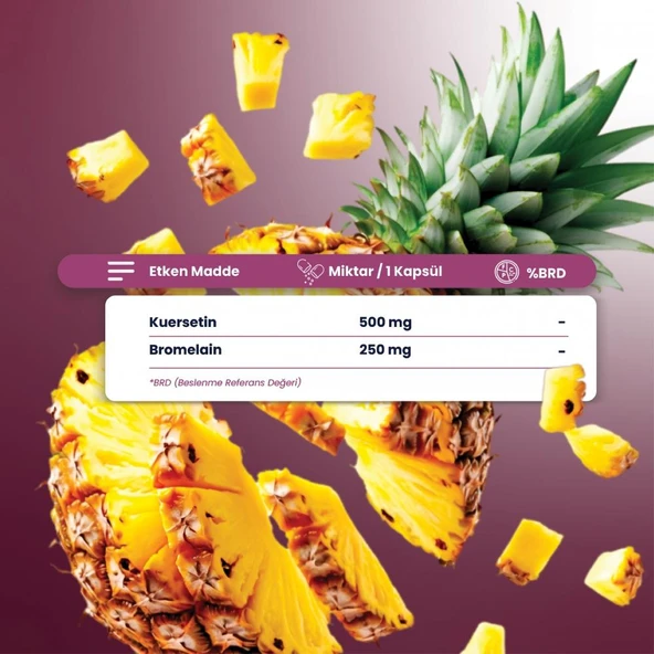 Quercetin 30 Kapsül (Kuersetin, Bromelain) - Resim 3