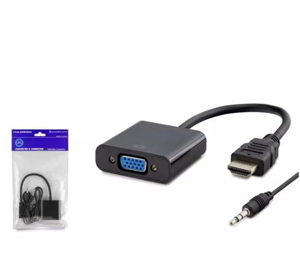 HADRON HDX7806 HDMI TO VGA F ÇEVİRİCİ+AUDIO PS4 5V GÜÇ GİRİŞLİ 1080P ürün görseli 1