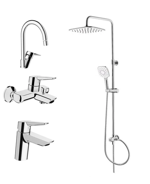 Artema Solid S Batarya Seti ve Artema  Ls20 Joy 3S Tepe Duş Takımı A45787 ürün görseli 1