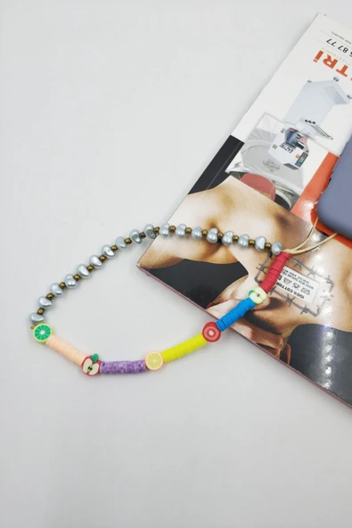 Meyve Dilimi Figürlü Ve Renkli Fimo Telefon Askısı / Phone Charm ürün görseli 1