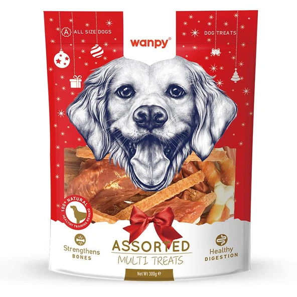 Wanpy Karışık Yılbaşı Paketli Köpek Ödülü 300 Gr ürün görseli 1