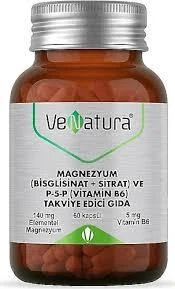 VeNatura Magnezyum (Bisglisinat+Sitrat) ve P5P (Vitamin B6) 60 Kapsül ürün görseli 1
