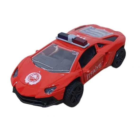 Çek Bırak Metal Araba Lamborgini  - İtfaiye - Resim 4