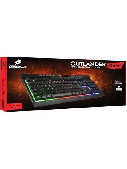 GameBooster G69K "Outlander" Rainbow Aydınlatmalı Membrane Oyun Klavyesi ürün görseli 1