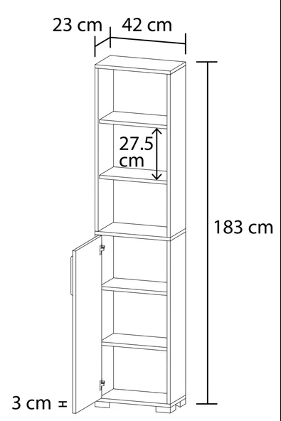 Lizbon No.5 Banyo Dolabı - Resim 3