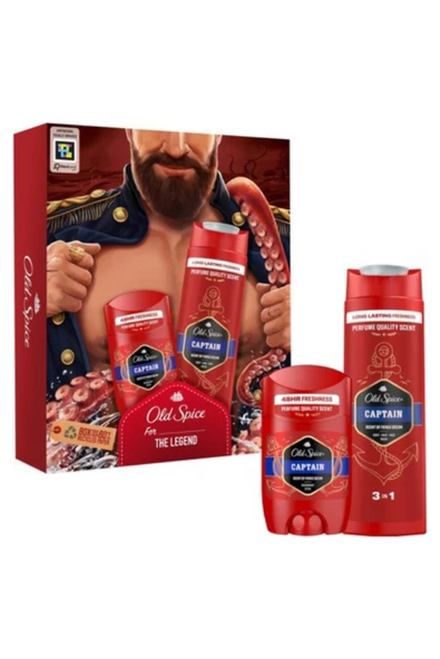 Old Spice Captain Deo Stick 50ml & Duş Jeli 250ml ürün görseli 1