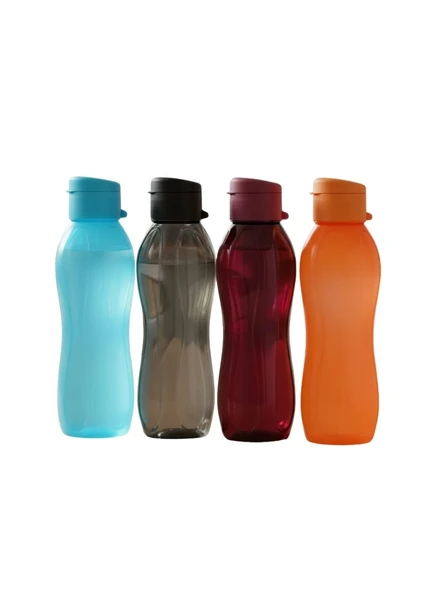 4’lü Set Matara Okul Suluğu Kapaklı Su Şişesi Plastik 750 ml ürün görseli 1