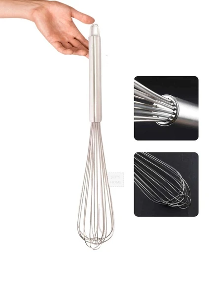 Sos Çırpma Teli Paslanmaz Yumurta Çırpıcı Çikolata Çırpıcı Krema Çırpıcı Çelik Saplı 35 cm ürün görseli 1