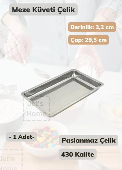 Çelik Meze Küveti 29,5 cm Paslanmaz Çelik Tabak ürün görseli 1