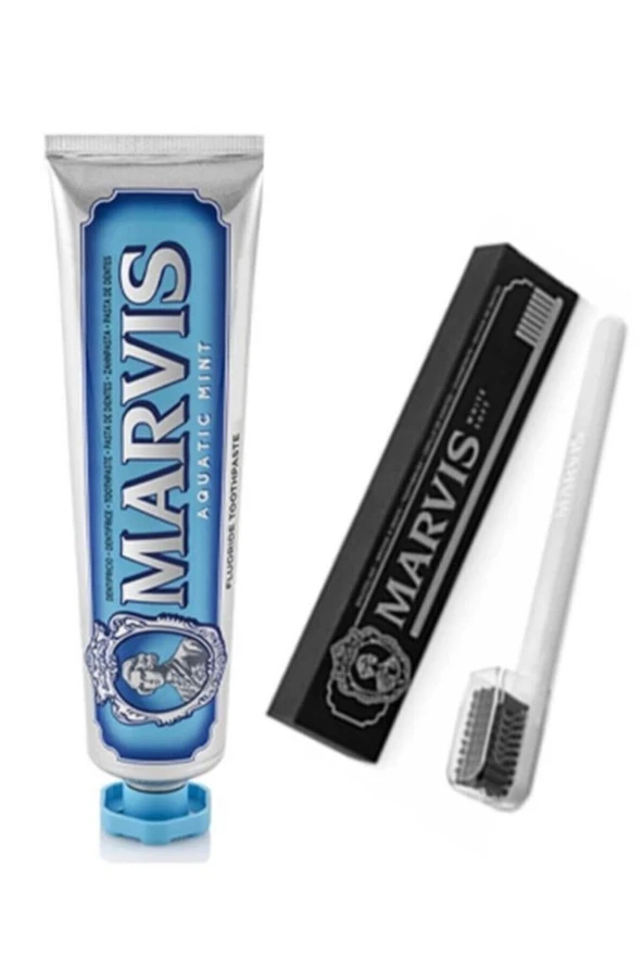 Marvis Aqua - Naneli Diş Macunu - 85 ml + Marvis Yumuşak Diş Fırçası ürün görseli 1