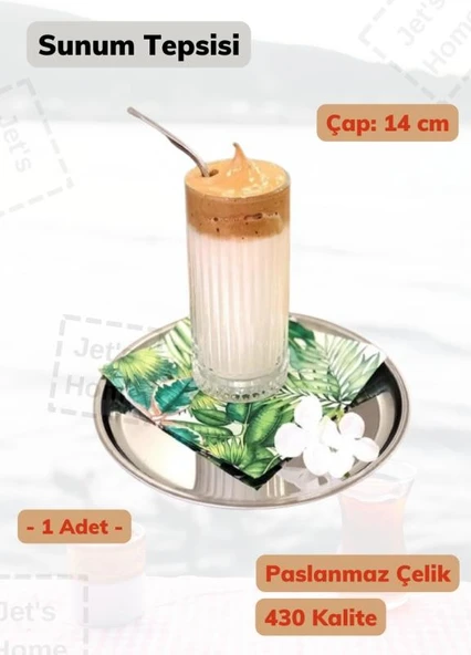 Mini Sunum Tepsisi 14 cm Paslanmaz Çelik Servis Tepsisi ürün görseli 1