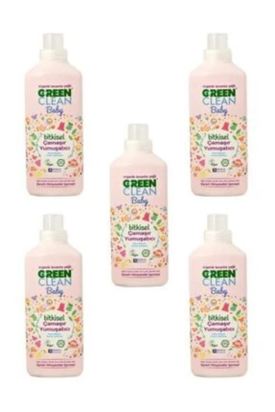 Green Clean Organik Lavanta Yağlı Baby Çamaşır Yumuşatıcısı 1000 ml 5'li Set ürün görseli 1