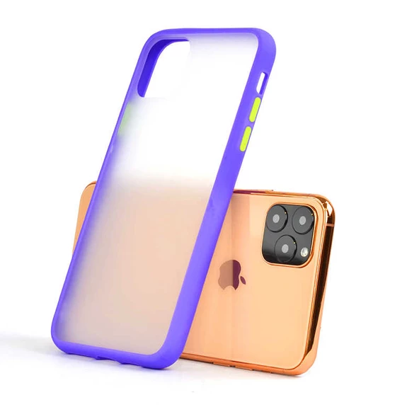 Apple iPhone 11 Pro Max Kılıf Fri Mat Yüzey Renkli Kenar Kılıf ürün görseli 1