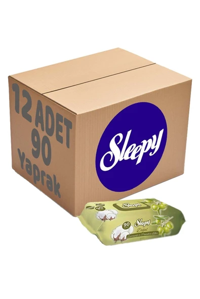 Sleepy Islak Havlu Mendil 90 Yaprak Pamuk&zeytin Yağlı 12 Li Set ürün görseli 1