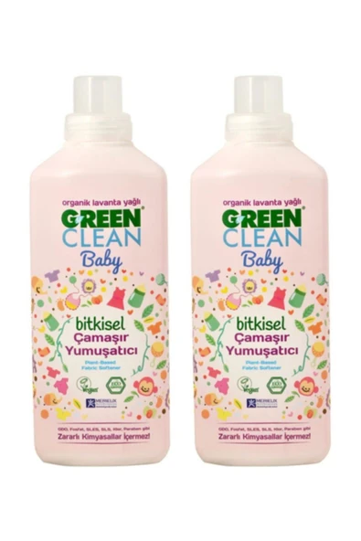 Green Clean Organik Lavanta Yağlı Baby Çamaşır Yumuşatıcısı 1000 ml 2'li Set ürün görseli 1