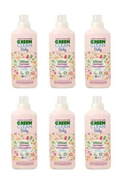 Green Clean Organik Lavanta Yağlı Baby Çamaşır Yumuşatıcısı 1000 ml 6'lı Set ürün görseli 1