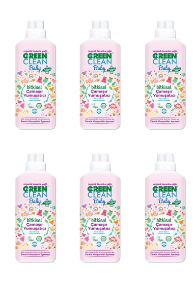 Green Clean Organik Lavanta Yağlı Baby Bitkisel Yumuşatıcı 1000 Ml 6'lı ürün görseli 1