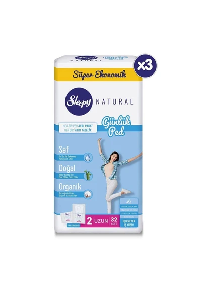 Sleepy Natural Günlük Ped Uzun 3X32 Adet ürün görseli 1