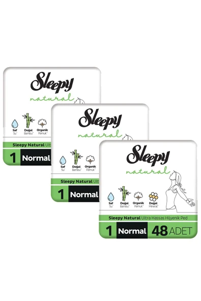 Sleepy Natural Ultra Hassas Hijyenik Ped Normal 144 Adet Ped ürün görseli 1
