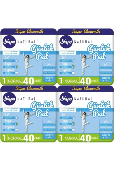 Sleepy Natural Günlük Ped Normal 160 Adet Süper Ekonomik ürün görseli 1